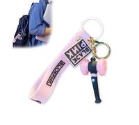 Fokroin Pink Cute Keyring, Blackp Keyring, Blackp Key Holder, Blackp Keyring, Adapté aux Accessoires de Concert Blackpink Cadeaux de Fans Porte-Clés Rose Blackp