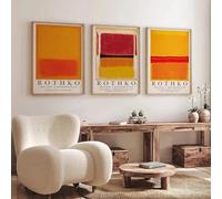 FOKTMS Simple Retro Warm Tone Abstract Orange Red Series Abstract Canvas Painting Nordic Modern Posters And Prints Wall Art 30x40cm-3Pieces Frameless