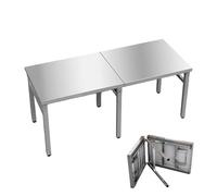 Fol ing Stainless Steel Work Table Portable Prep Table for Kitchen Restaurant Out oor Laun ry Gr l Foo Preparation Maintenance urable & Easy to Clean
