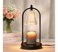 FOLAI Candle Warmer Lamp with Timer: Electric Wax Melter - Adjustable Brightness Jar Candles Flameless Burner Suitable for Various Holiday Warming Gifts with 2 Bulbs (Black)