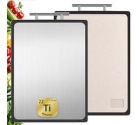 FOLAI Titanium Chopping Board for Kitchen Double Sided Titanium & Wheat Straw PP, Food Grade Cutting Board, Dishwasher Safe, Ideal for Handling Meat and Vegetables Separately,Size 16”×11.4”
