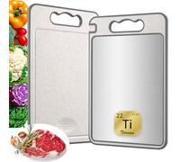 FOLAI Titanium Chopping Board for Kitchen,Whetstone Double Sided Titanium & Wheat Straw PP, Food Grade Cutting Board, Dishwasher Safe, Ideal for Handling Meat and Vegetables Separately,36×25CM