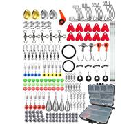 FOLANDO 187-Piece Fishing Tackle Kit with Organiser Box - Complete Rig Builder Set (Weights/Hooks/Swivels) for Texas/Carolina Rigs | Bank & Boat Ready