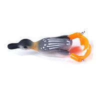 FOLANDO Soft Fishing Lures,3D Fishing Baits Double Propeller Floating Duck Swimming Lures Artificial Plopping Splashing Feet for Fishing 8.5cm12g