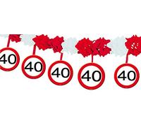 Folat 05235 60th Birthday Traffic Sign Garland with Hangers, Multi Colours, Zahl 60