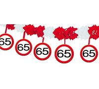 Folat 05236 65th Birthday Traffic Sign Garland with Hangers, Multi Colors, Adults