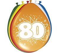 Folat 08280 80th Birthday Balloons, 8 pieces