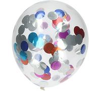 Folat 08583 Balloons with Coloured Foil Confetti-30 cm-4 Pieces, Multi Colors, 30 cm