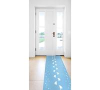 Folat 09084 Footprints carpet runner 2.5 x 0.53 m (Blue)