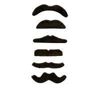 Folat 09963 Black Moustache Set - 6 pieces