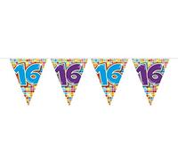Folat - 16th Birthday Mini Blocks Garland - 6 meters - Multicolor
