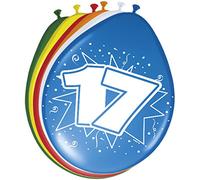 Folat - 17 Years Balloons for Party Decoration - Multicolor - 12In / 30cm - 8 pieces