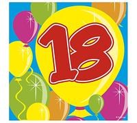 Folat - 18th Birthday Balloons Napkins - Multicolor - 20 pieces