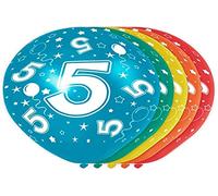 Folat 19305 5th Birthday Balloons - 5 pieces, Multi Colors
