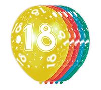 Folat 19318 18th Birthday Balloons - 5 pieces, Multi Colors