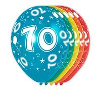 Folat 19370 70th Birthday Balloons - 5 pieces, Multi Colors