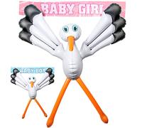 Folat 20275 Inflatable Stork Boy-Girl Multi Colors, Multicolour