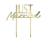 Folat 21341 Wedding Cake Topper Cake Topper Cake Topper - JUST Married - Wedding - Wood for Wedding Cake, Wedding Decoration
