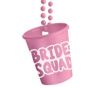 Folat 21445 Shot Glasses with Chain Shot Glass with Chain - Bride Squad - She Said Yaasss - Pink for Wedding Parties and Hen Parties, Team Bride