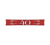 Folat 21472 40th Birthday/Anniversary Banner, Ruby Red