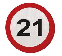 Folat - 21st Birthday Traffic Sign Napkins - 20 pieces