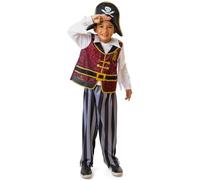 Folat 24578 Pirate Costume Set - Pirate Hat - 116-128 cm / 6-8 Years Captain Costume