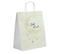 Folat 24897 Decorative Gift Bags Mubarak 20 x 10 x 27 cm Pack of 6 Eid Decoration Star Moon Accessories Ramadan, Multi-Coloured