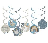 Folat 24985 Shower for Boy Hanging-Blooming Baby Boy-6 Pieces-Decorations Gender Reveal, Blue