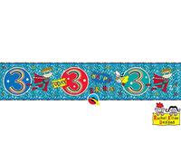 Folat 25022Q 3rd Birthday Banner Superheroes-2.6 m, Blue