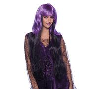 Folat 26750 Witch Wig Purple-Black long Hair, Multi Colors