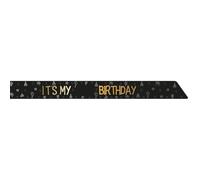 Folat 26855 Decorations Black Gold Silver Band-IT'S MY xx BIRTHDAY-folie-Shining Glam-For Birthdays, Anniversaries, Including Stickers with Numbers 0 to 9 for Ages 0-103