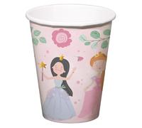 Folat 27485 Princess Birthday Decoration Pink - Cups - Pretty Princess - 23 cm - Pack of 8 - Princess Party Tableware for Princess Party