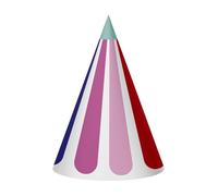 Folat 27801 Birthday and Party Decoration Colourful Party Hats Stripetastic Pack of 6 Party Accessories for Children and Adults