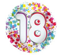 Folat 27918 Number Balloon 18th Birthday Foil Balloon - 18 - Rainbow - 45 cm Rainbow Decoration for Anniversary