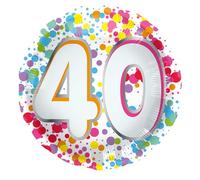 Folat 27940 40th Birthday Balloons Aluminium Balloons - 40 - Rainbow - 45 cm Rainbow Foil Balloon
