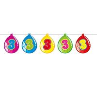 Folat - 3rd Birthday Balloon Garland - Multicolor - 10 Meters