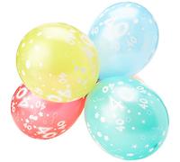 Folat - 40 Years Metallic Helium Balloons for Party Decoration - Multicolor - 12In / 30cm - 5 pieces