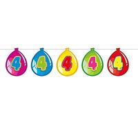 Folat - 4th Birthday Balloon Garland - Multicolor - 10 Meters