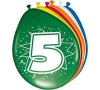 Folat - 5 Years Balloons for Party Decoration - Multicolor - 12In / 30cm - 8 pieces