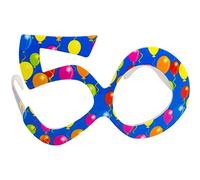Folat - 50th Birthday Balloons Glasses - Blue