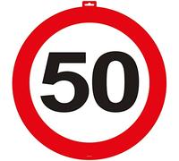 Folat 50th Birthday Traffic Door Sign, Paper, Multi Colors