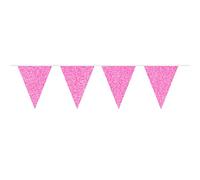 Folat 60229 Pink Glitter Bunting Garland-6 m