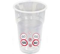 Folat - 60th Birthday Traffic Sign Plastic Cups - 10 pieces