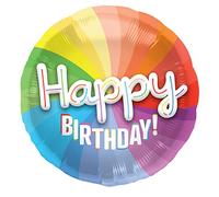 Folat 62842 Foil Balloon 3D Happy Birthday 56 cm Multi-Coloured 56 cm