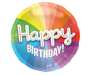 Folat 62842 Foil Balloon 3D Happy Birthday 56 cm Multi-Coloured 56 cm