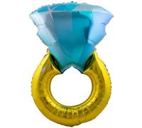 Folat 62935 Foil Balloon Diamond Ring Foil Balloon - Shape - Stag Ring - 54 x 83 cm Wedding and Engagement Party Valentine's Day