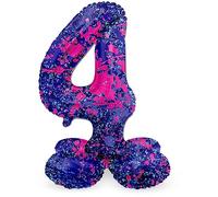 Folat 63924 Standing 4 Paint Splash Purple Space 72 cm Birthday Decoration Balloon Number No Helium Required, Multicoloured, Standard Size
