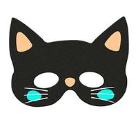 Folat 67990 Halloween Mask Cat - Cat Mask for Carnival Halloween Parties and Carnival Parties, Face Mask Black Cat