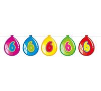 Folat - 6th Birthday Balloon Garland - Multicolor - 10 Meters