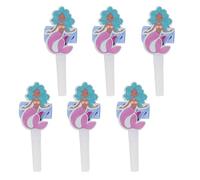 Folat B.V. - Folat 23934 Birthday Blue with Iridescent Glitter Rolling Tongues-Mermaid Magic-6 Pieces Mermaid Decorations for Underwater World Parties, Colour